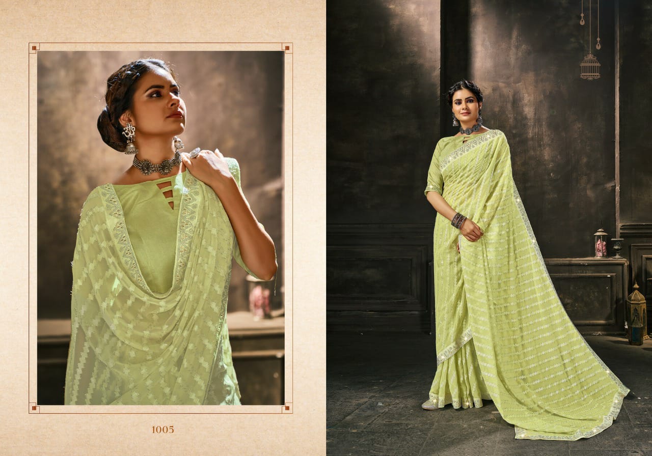 saroj saree laavnya georgette regal look saree catalog