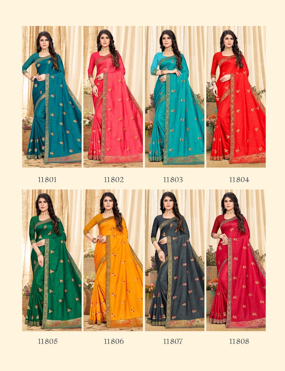 saroj saree samriddhi vol 1 silk regal look saree catalog