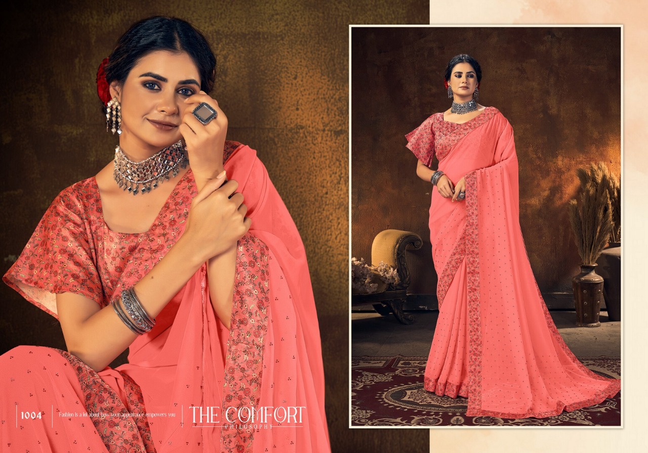 saroj saree ziyaa  georgette gorgeous look saree catalog