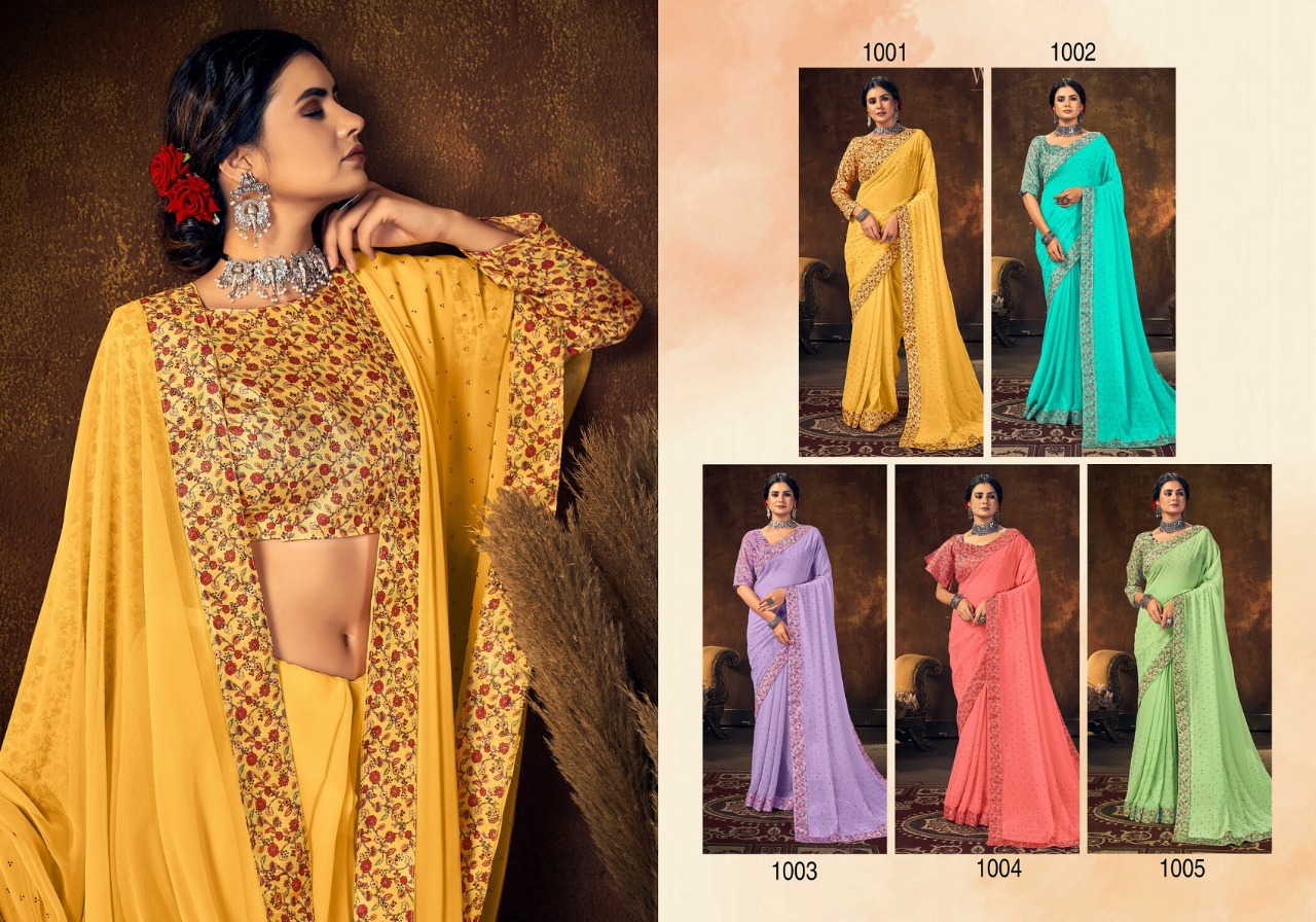 saroj saree ziyaa  georgette gorgeous look saree catalog