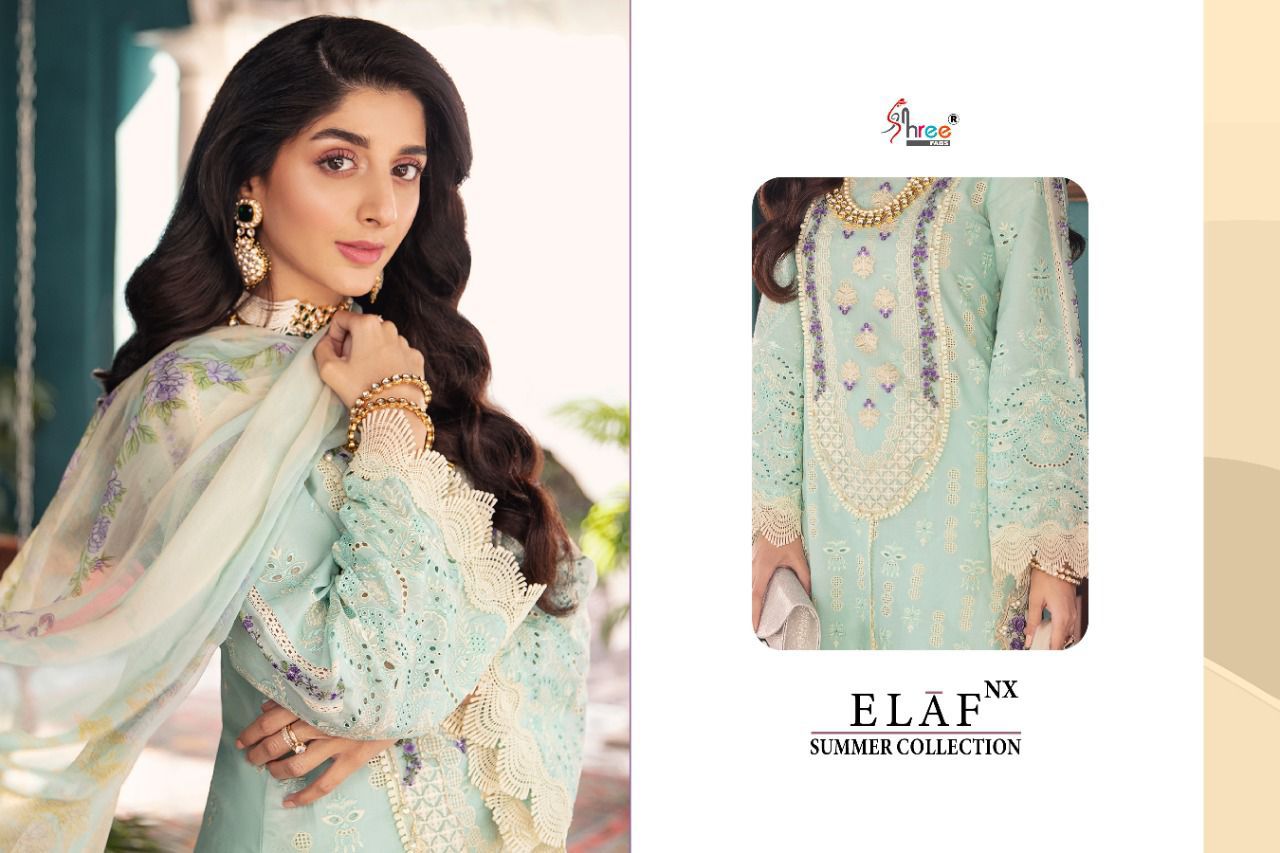 shree fab elaf nx summer collection cotton festive look salwar suit catalog