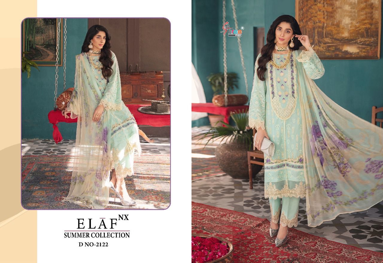 shree fab elaf nx summer collection cotton festive look salwar suit catalog