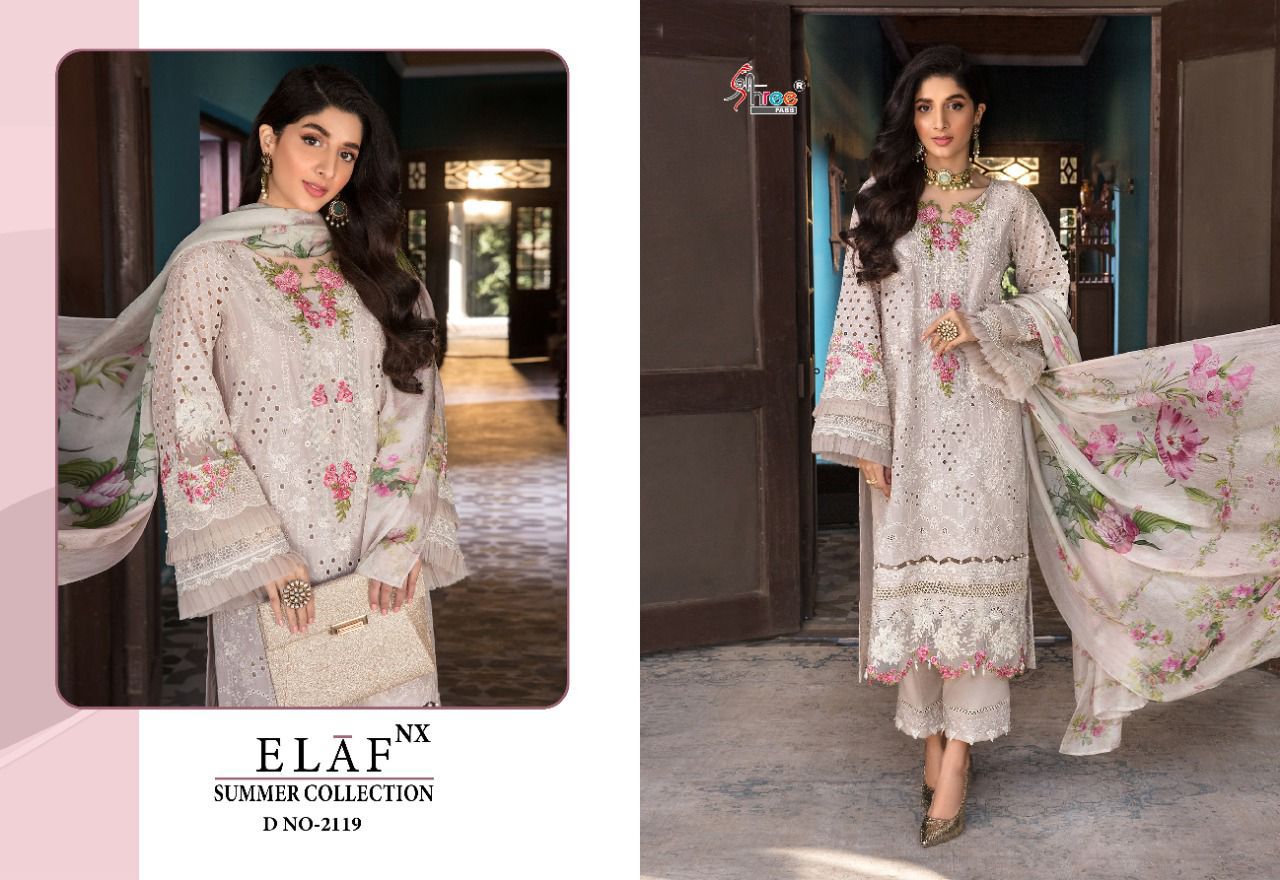 shree fab elaf nx summer collection cotton festive look salwar suit catalog