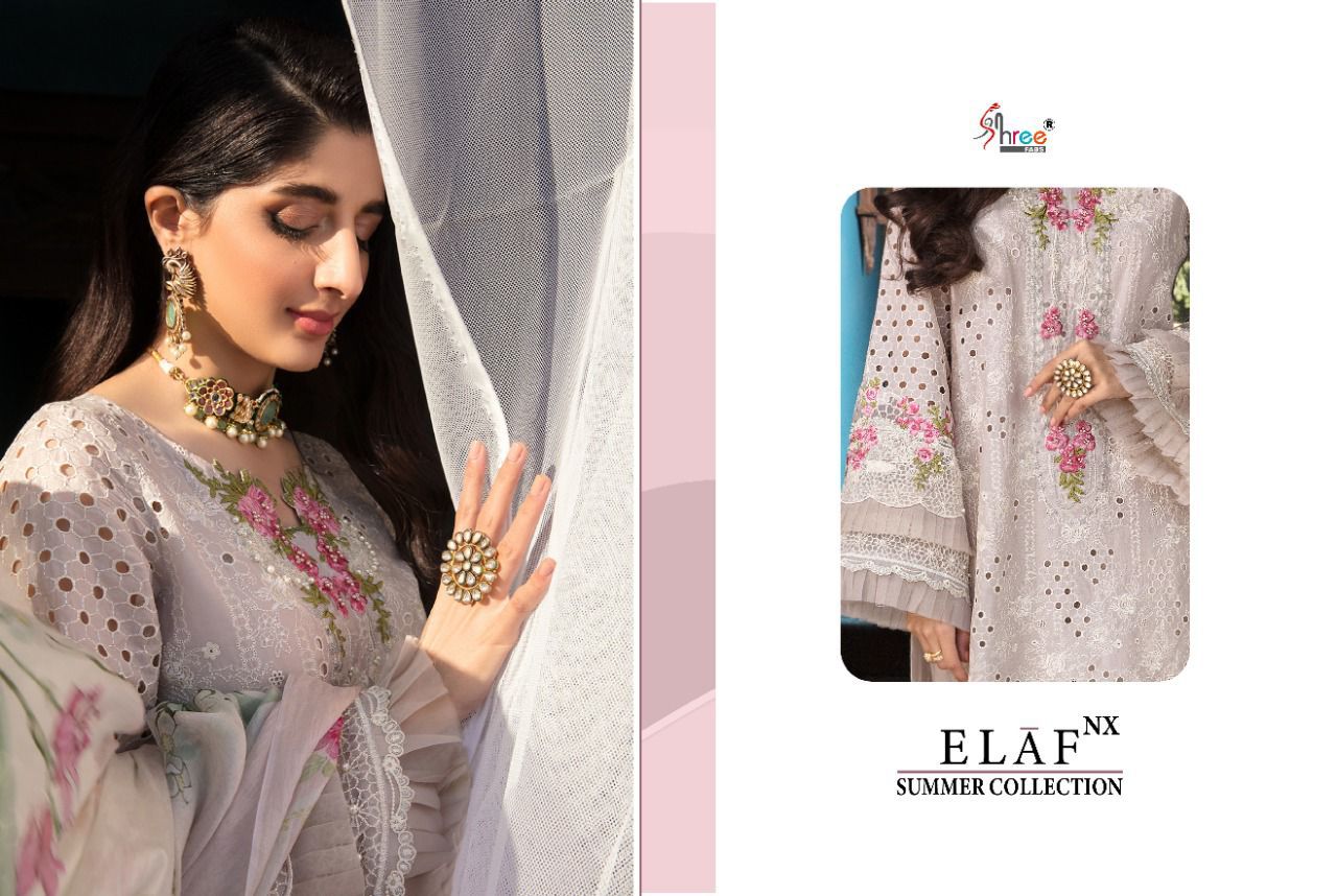 shree fab elaf nx summer collection cotton festive look salwar suit catalog