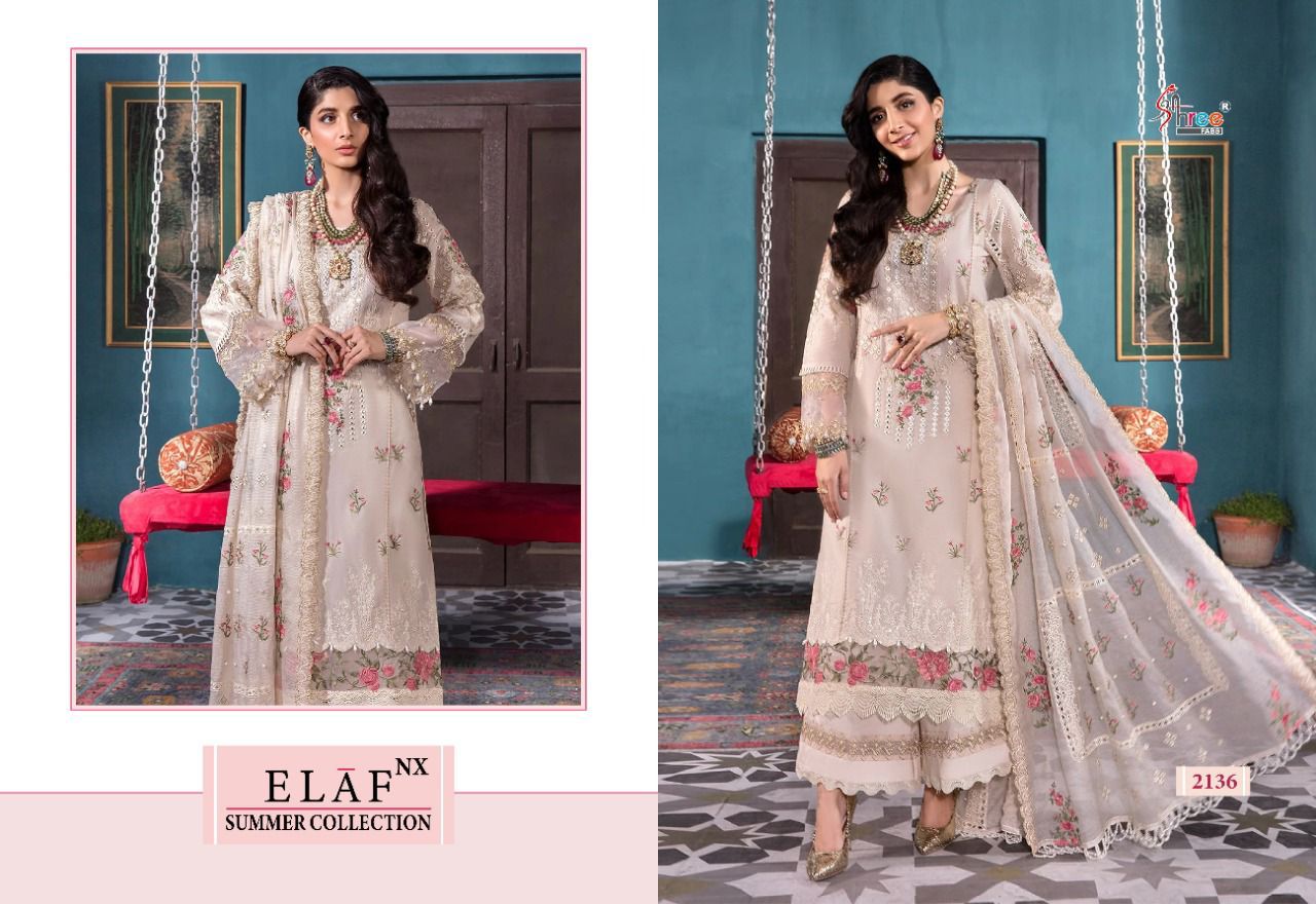 shree fab elaf nx summer collection cotton festive look salwar suit catalog