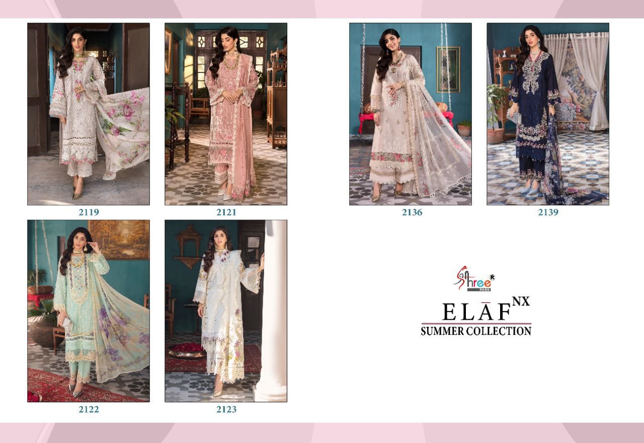 shree fab elaf nx summer collection cotton festive look salwar suit catalog