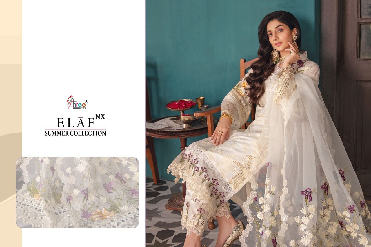 shree fab elaf nx summer collection cotton festive look salwar suit catalog