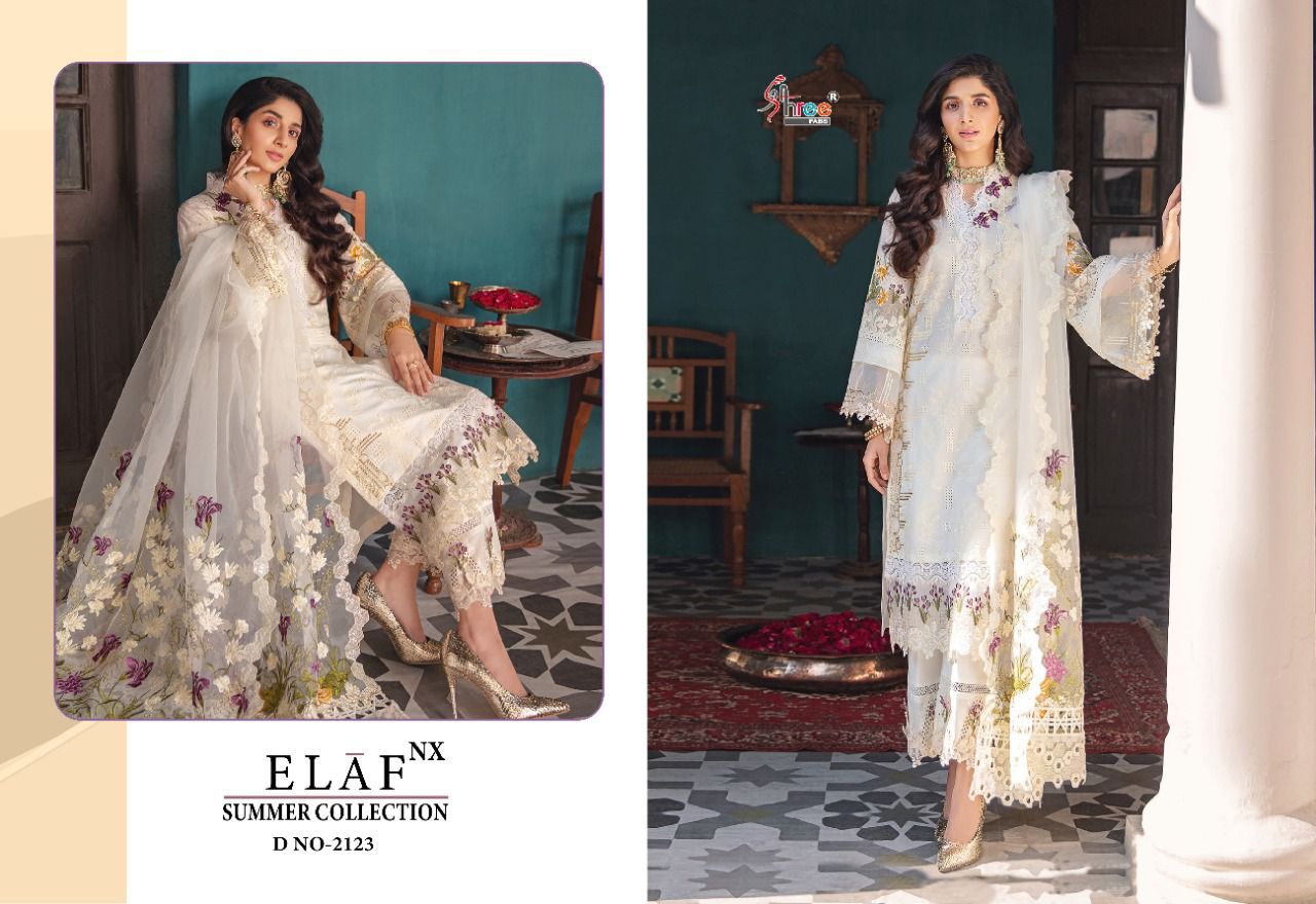 shree fab elaf nx summer collection cotton festive look salwar suit catalog