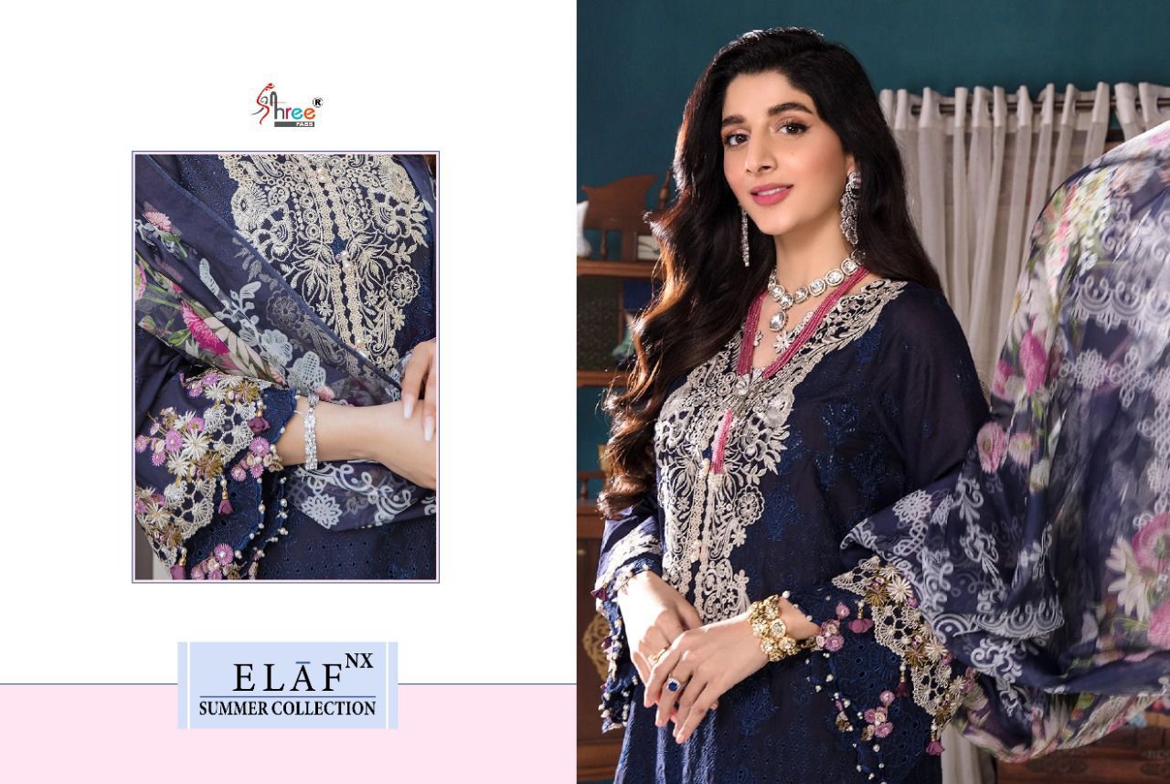 shree fab elaf nx summer collection cotton festive look salwar suit catalog