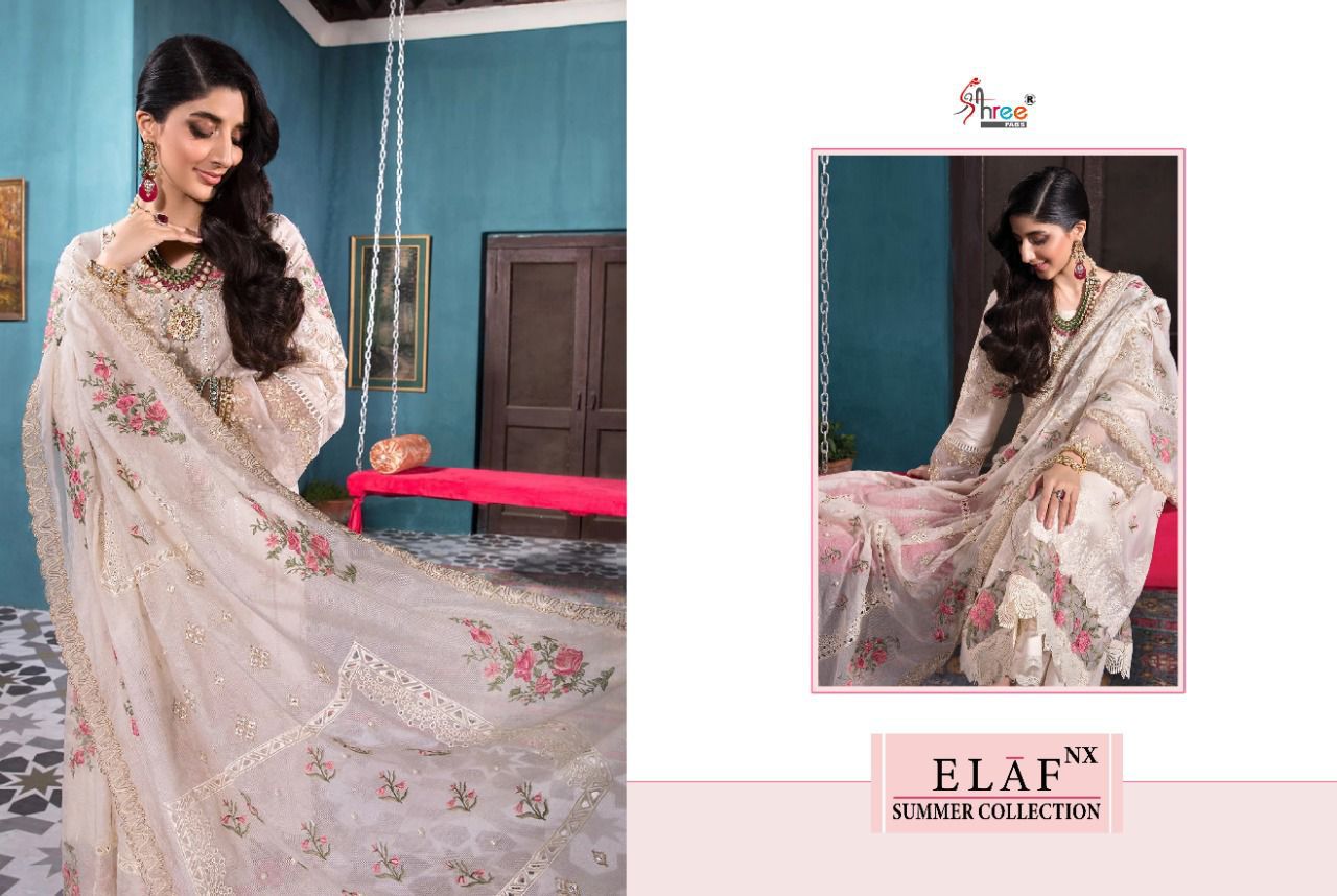 shree fab elaf nx summer collection cotton festive look salwar suit catalog