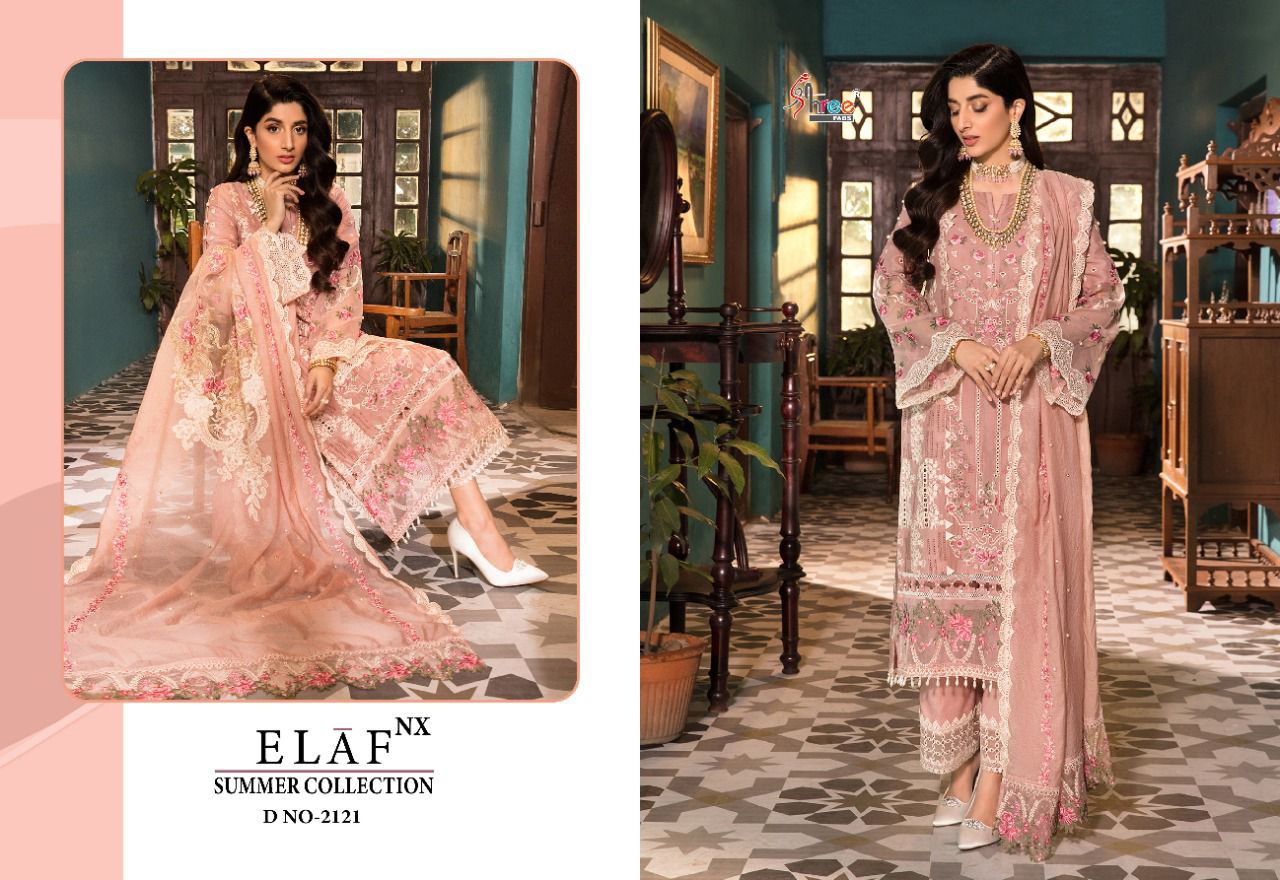 shree fab elaf nx summer collection cotton festive look salwar suit catalog