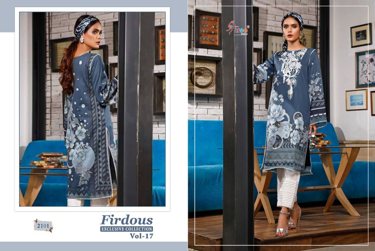 shree fab firdous exclusive collection vol 17  cotton attrective look salwar suit with cotton dupatta catalog