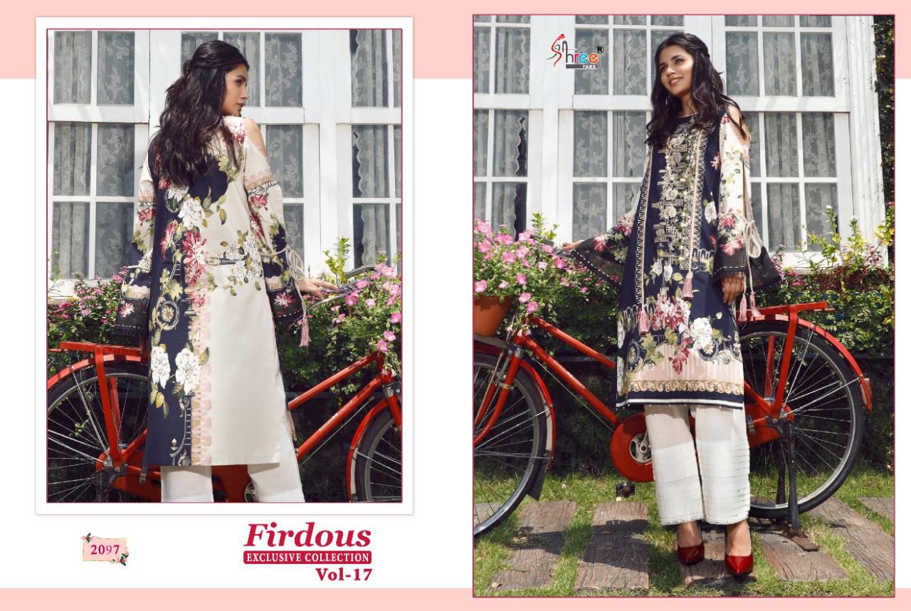 shree fab firdous exclusive collection vol 17  cotton attrective look salwar suit with cotton dupatta catalog