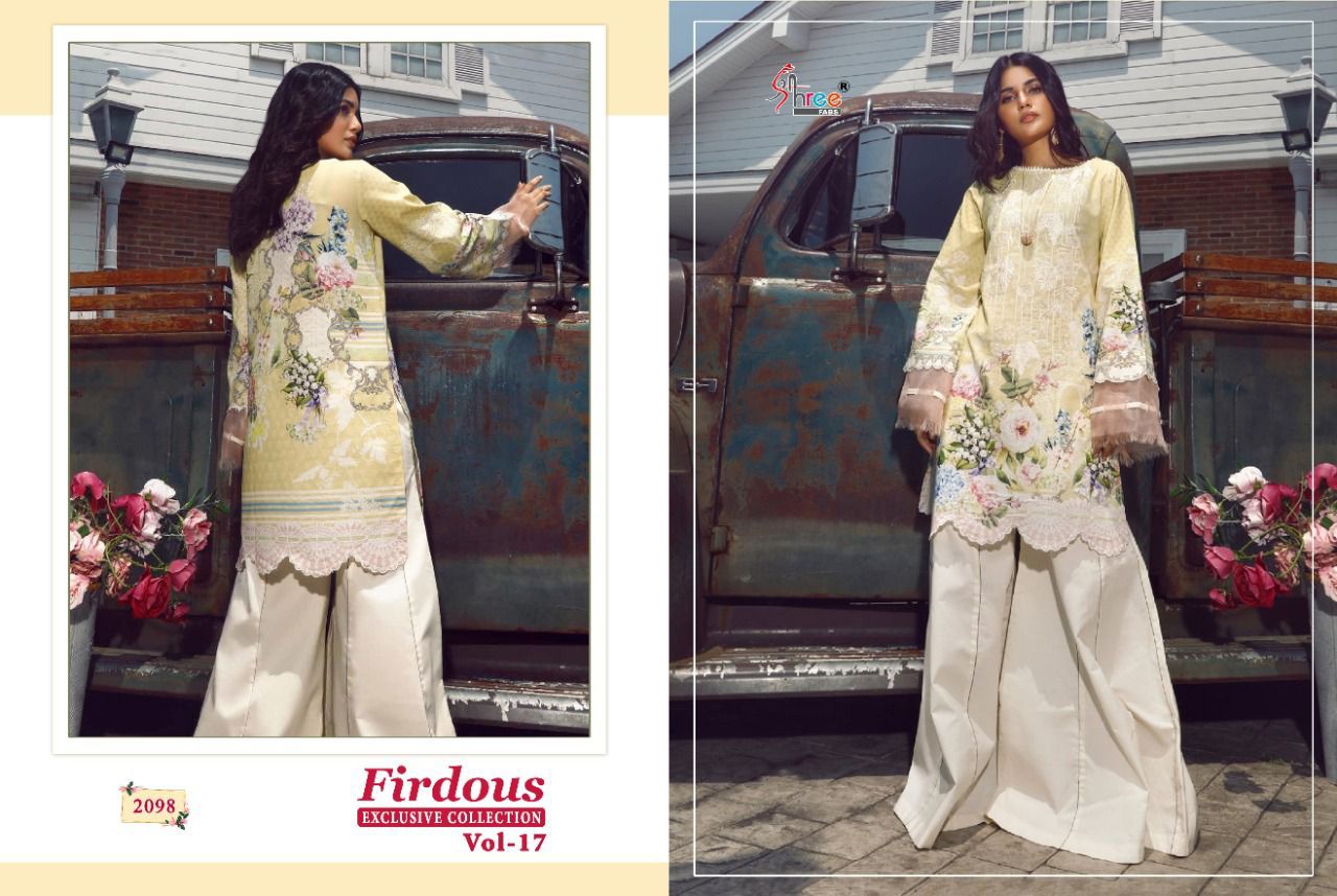 shree fab firdous exclusive collection vol 17  cotton attrective look salwar suit with cotton dupatta catalog