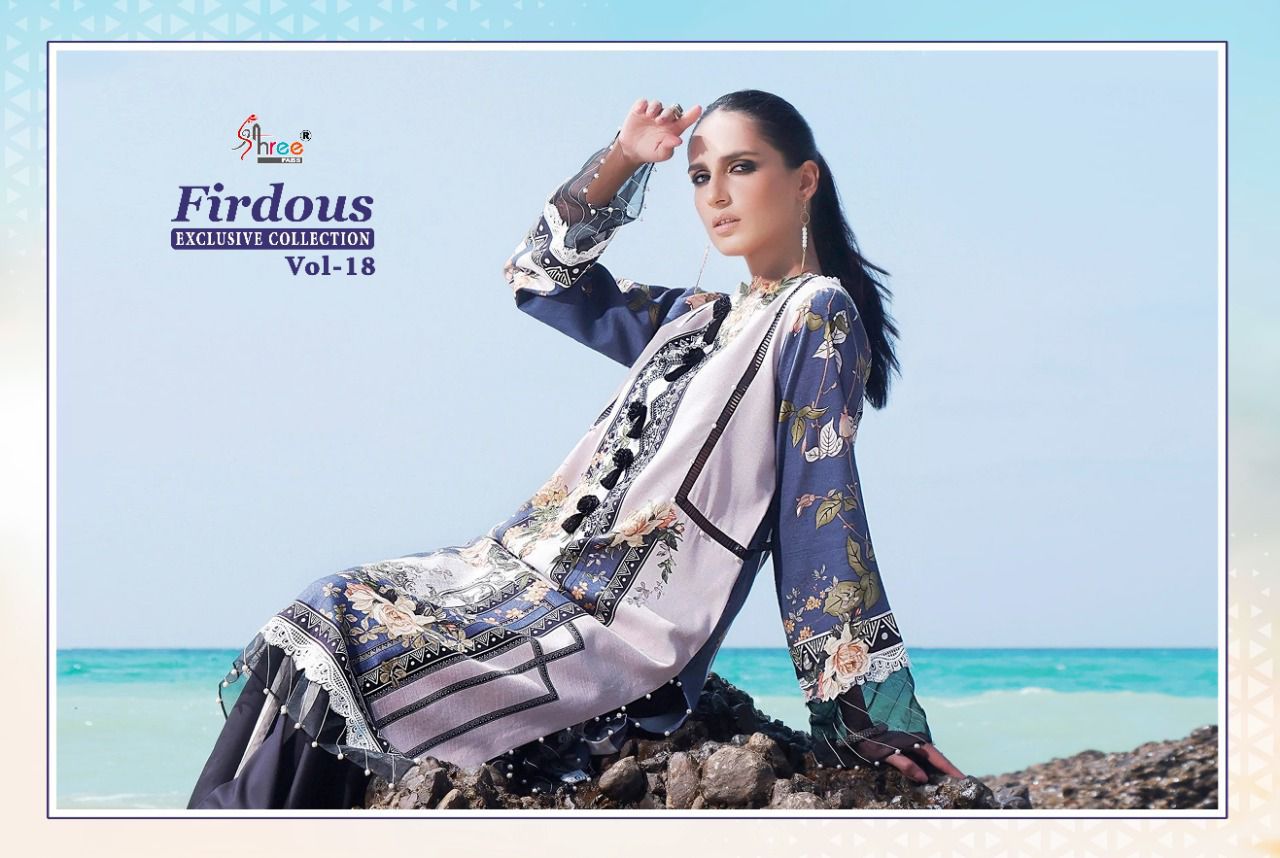 shree fab firdous exclusive collection vol 18 cotton elegant salwar suit with cotton dupatta catalog