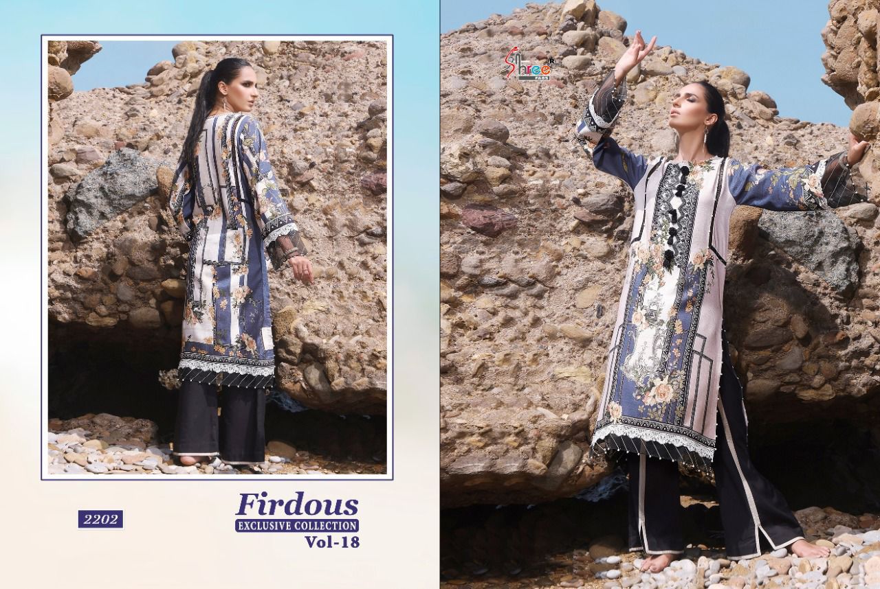 shree fab firdous exclusive collection vol 18 cotton elegant salwar suit with cotton dupatta catalog