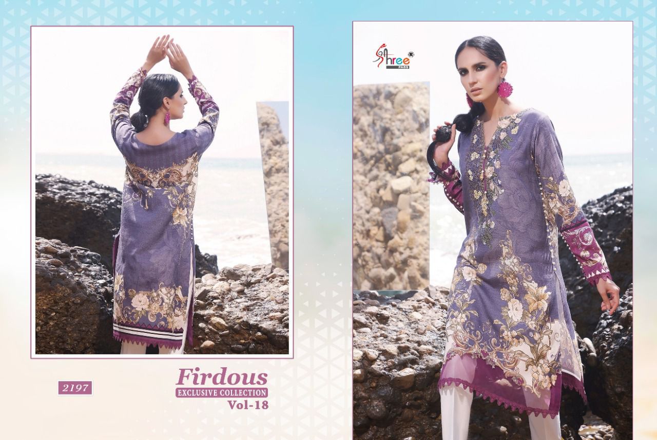 shree fab firdous exclusive collection vol 18 cotton elegant salwar suit with cotton dupatta catalog