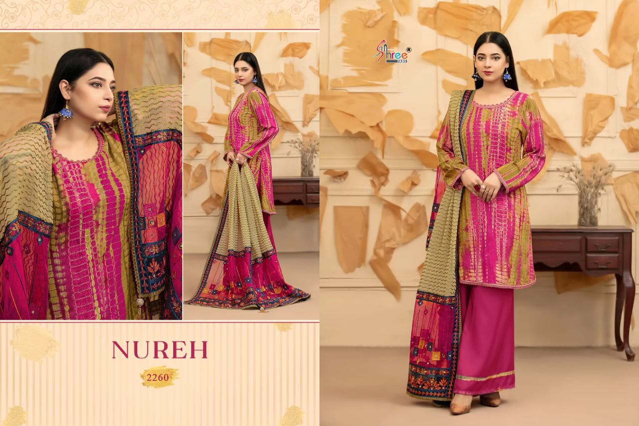 shree fab nureh cotton innovative print salwar suit catalog