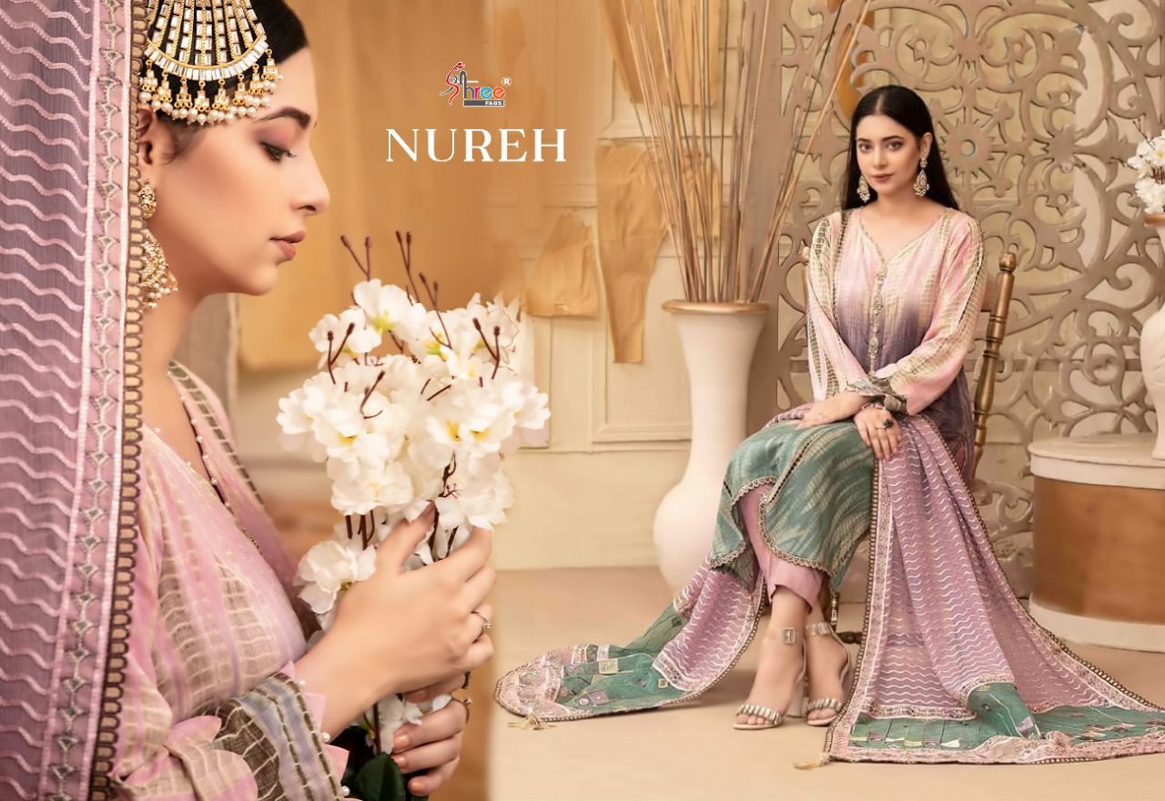 shree fab nureh cotton innovative print salwar suit catalog