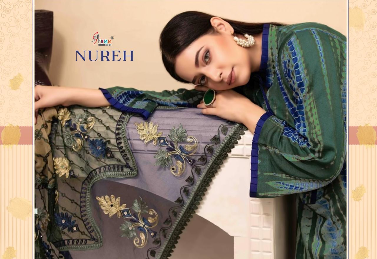 shree fab nureh cotton innovative print salwar suit catalog