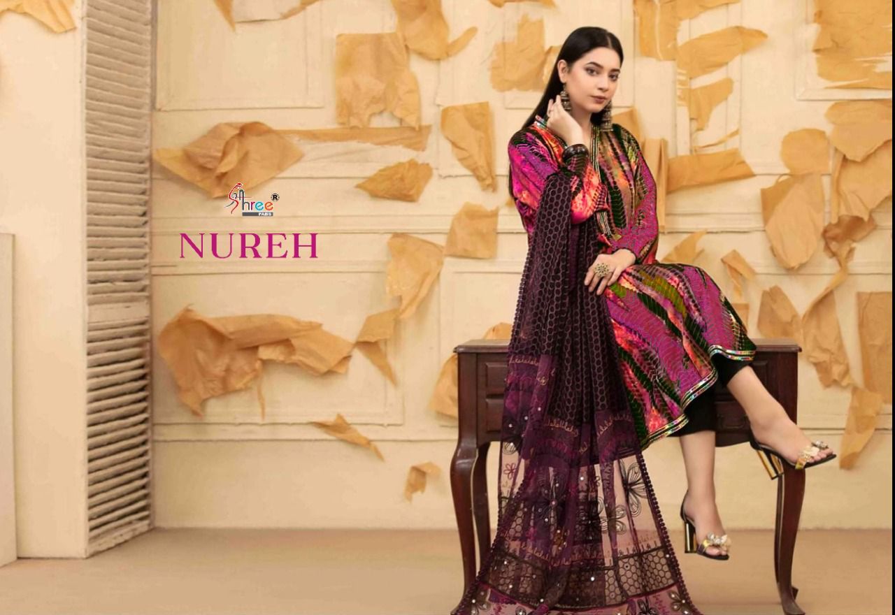 shree fab nureh cotton innovative print salwar suit catalog