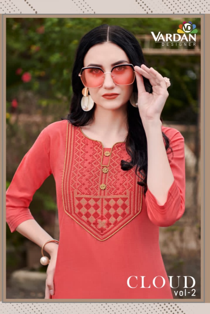 vardan deisgner cloud vol 2 cotton gorgeous look kurti catalog