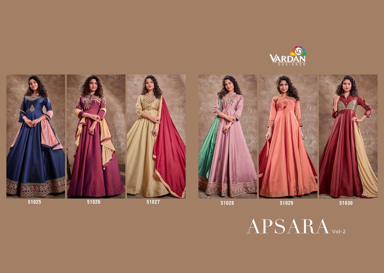 vardan designer apsara vol 2 silk innovative look kurti with dupatta catalog