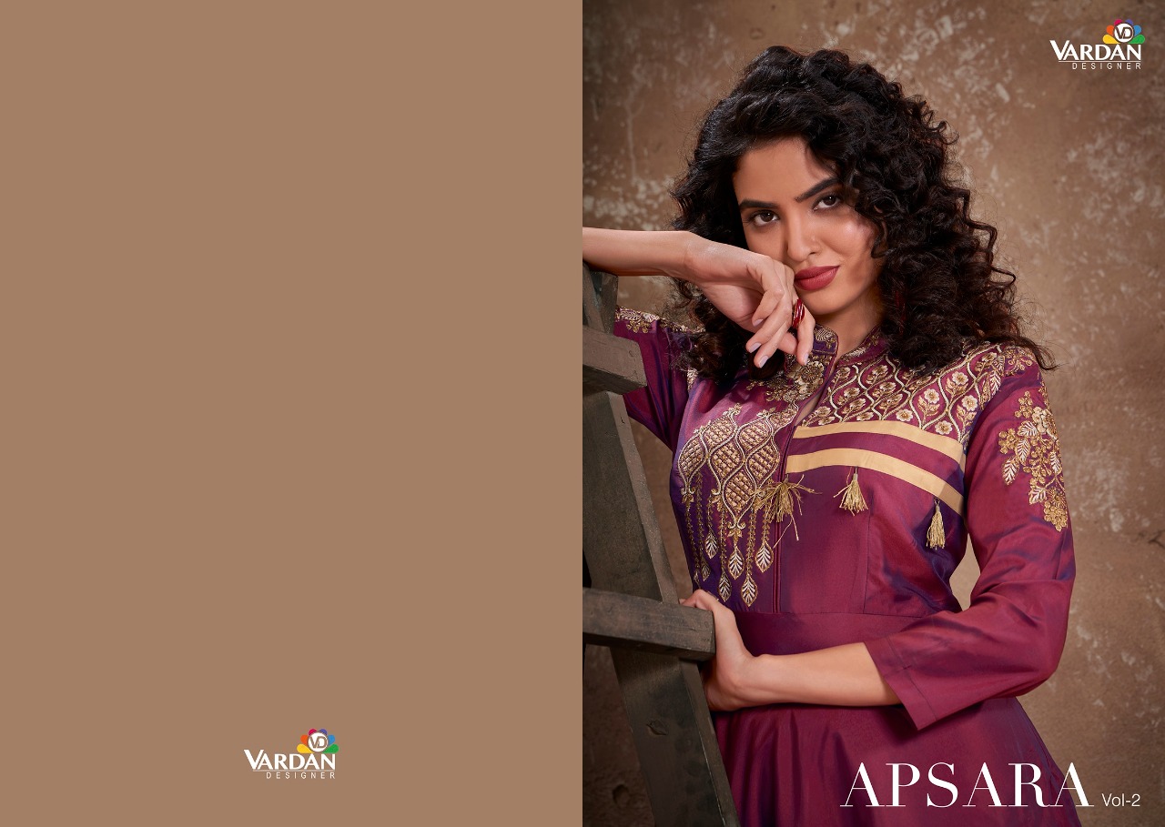 vardan designer apsara vol 2 silk innovative look kurti with dupatta catalog