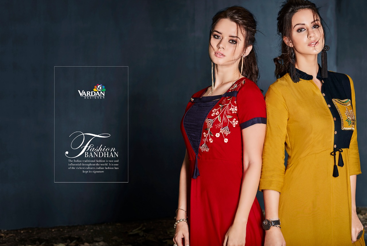 vardan designer gulnaz vol 1 rayon festive look kurti catalog