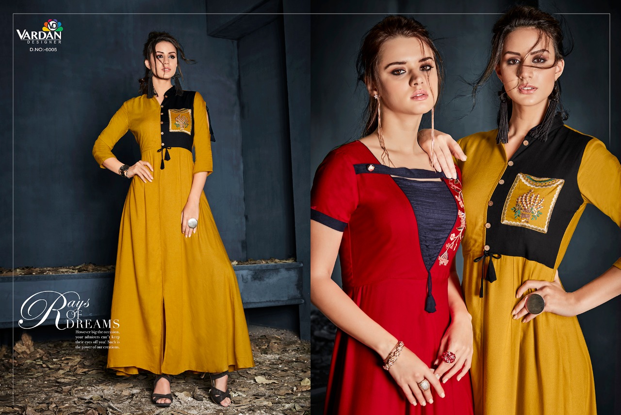 vardan designer gulnaz vol 1 rayon festive look kurti catalog