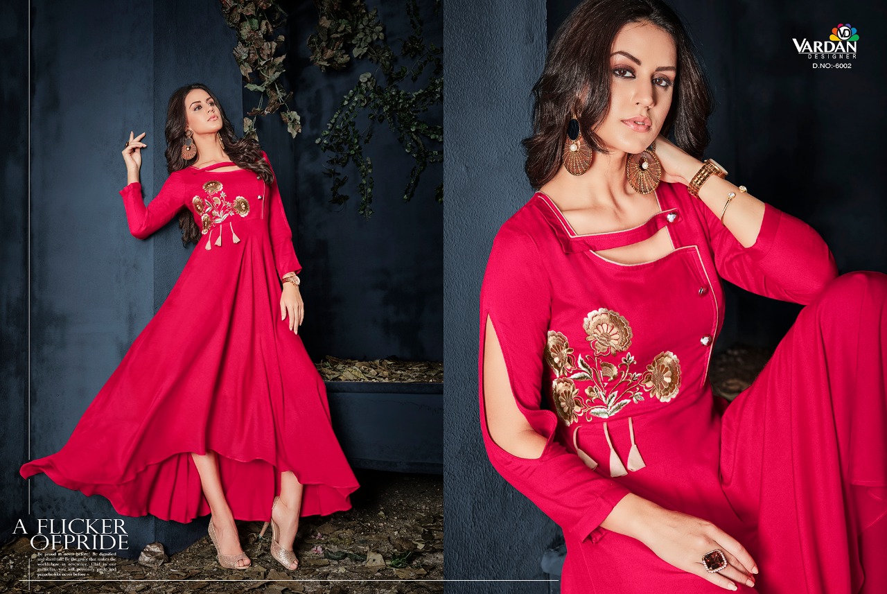 vardan designer gulnaz vol 1 rayon festive look kurti catalog