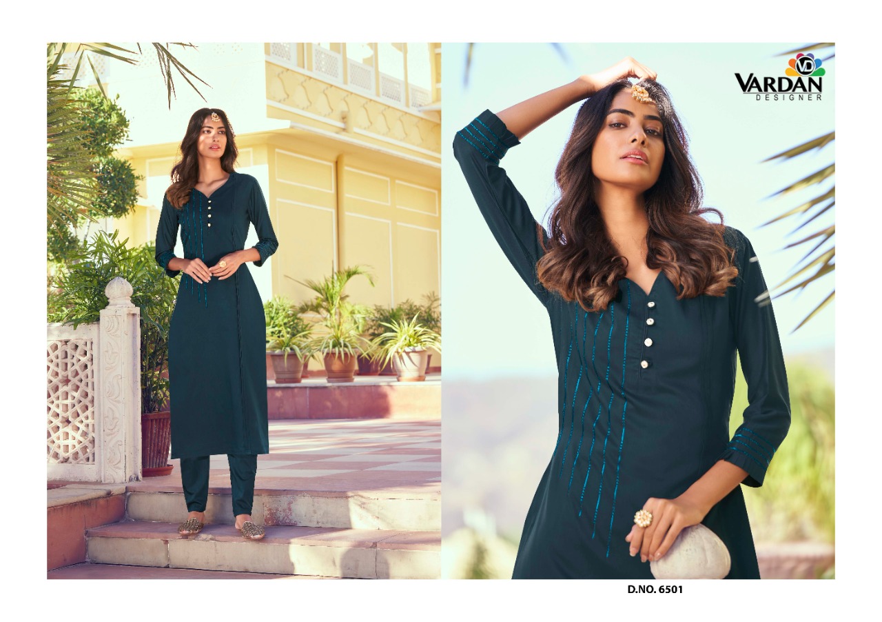 vardan designer raahat vol 1 silk attractive kurti catalog