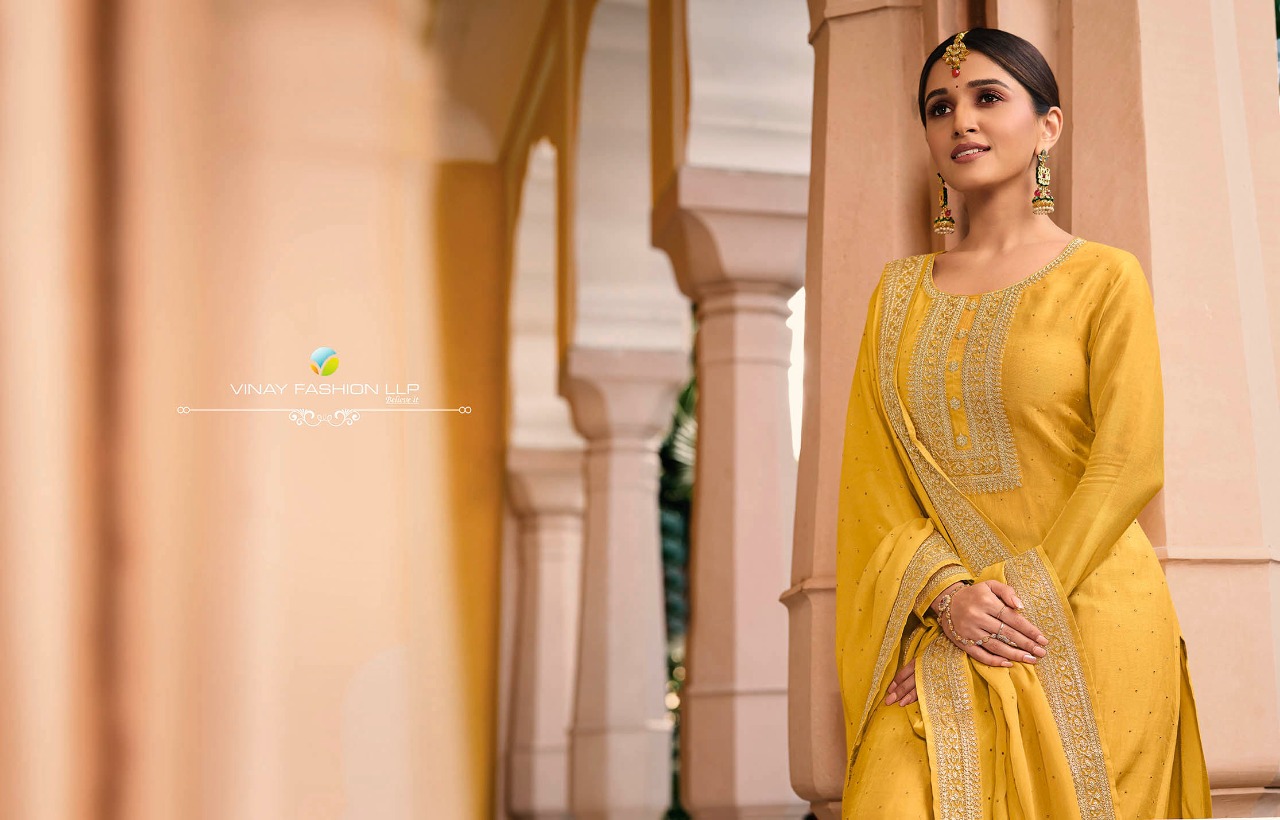 vinay fashion kaseesh preeyal dola silk gorgeous look salwar suit catalog