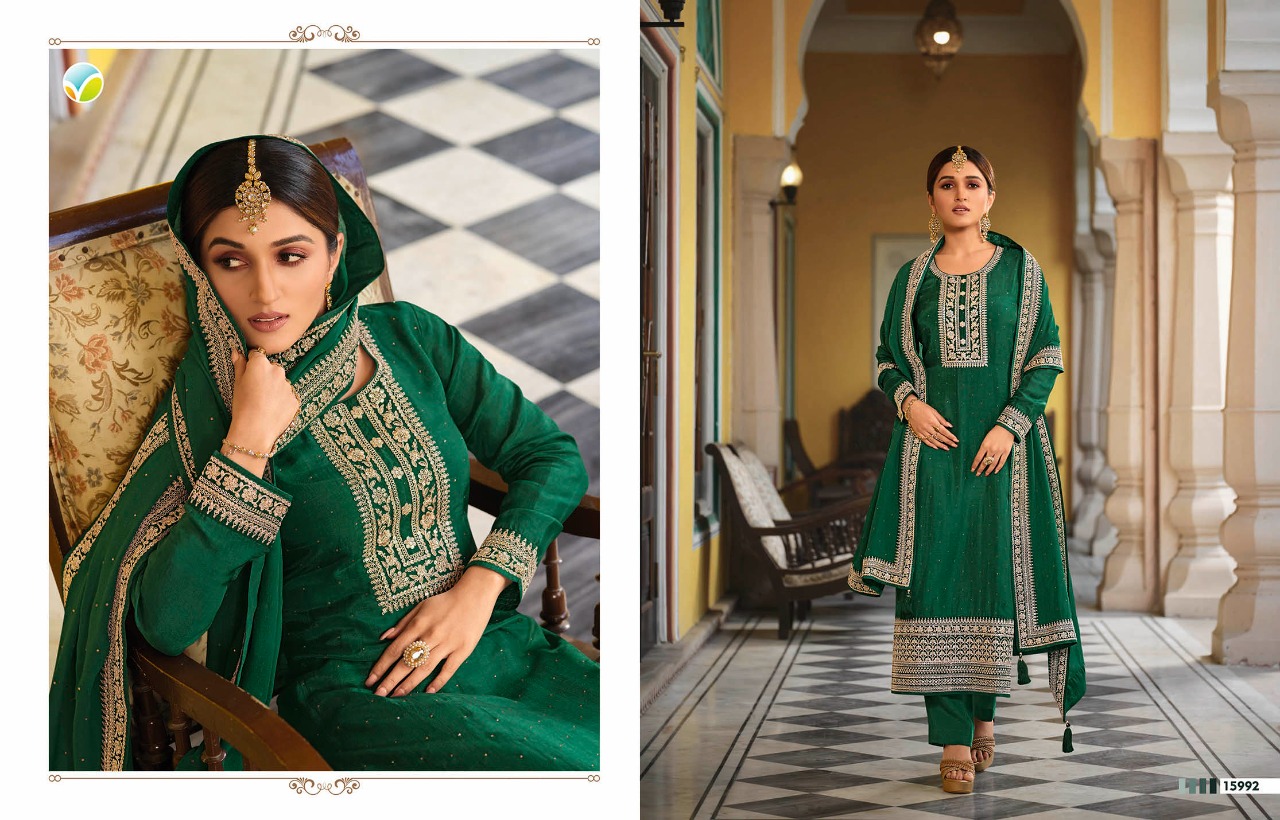 vinay fashion kaseesh preeyal dola silk gorgeous look salwar suit catalog