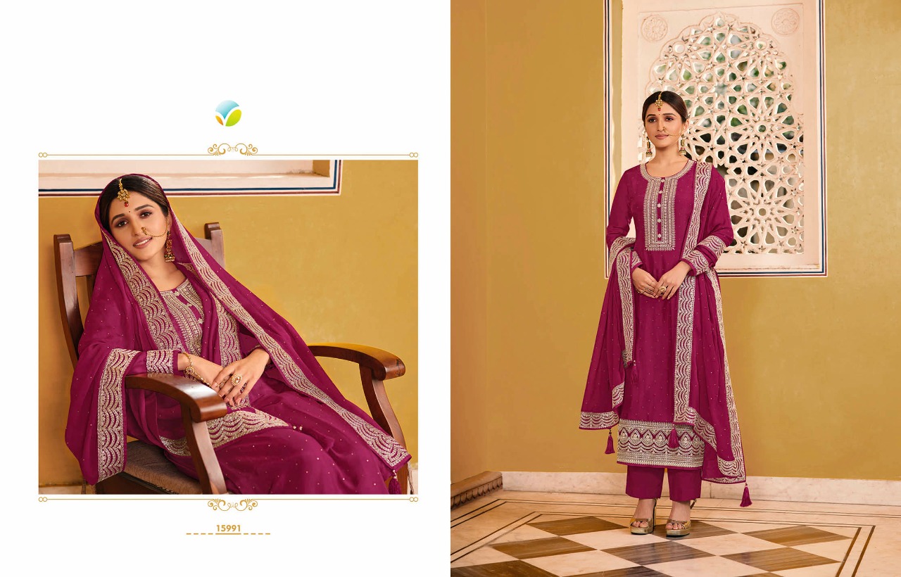 vinay fashion kaseesh preeyal dola silk gorgeous look salwar suit catalog