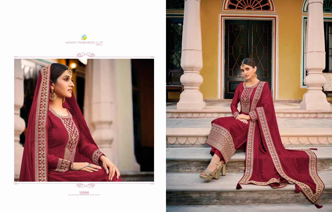 vinay fashion kaseesh preeyal dola silk gorgeous look salwar suit catalog