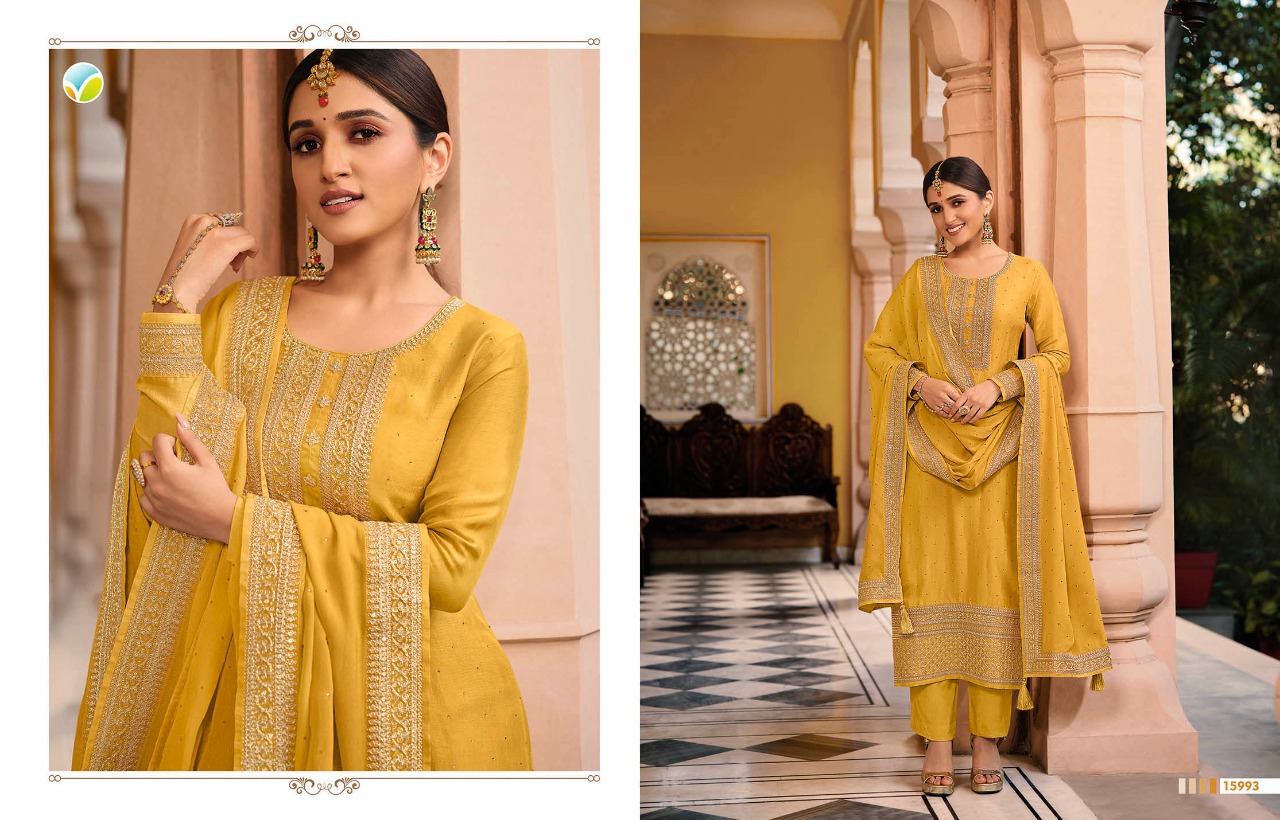 vinay fashion kaseesh preeyal dola silk gorgeous look salwar suit catalog