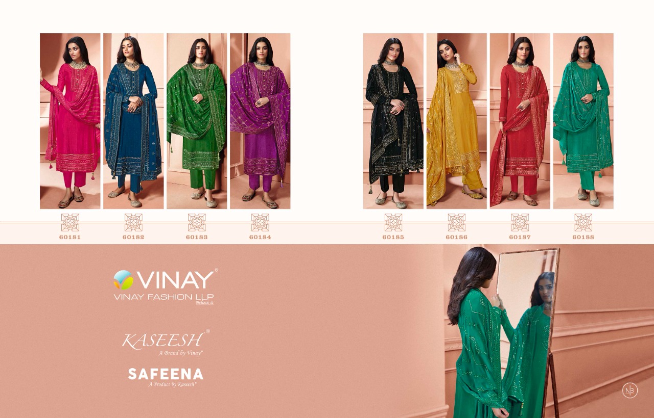 vinay fashion kaseesh safeena dola festive look salwar suit catalog