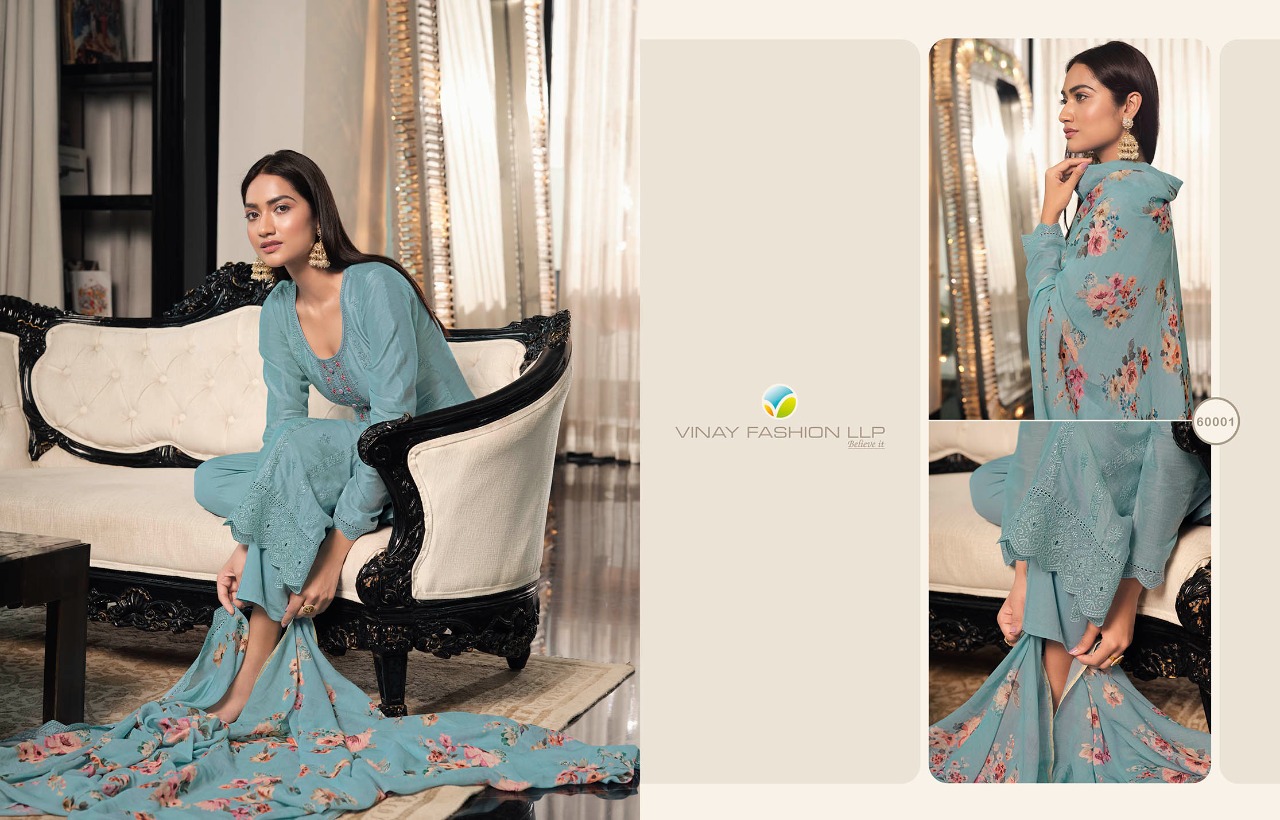 vinay fashion kervin aneesha muslin decent embroidary look salwar suit catalog