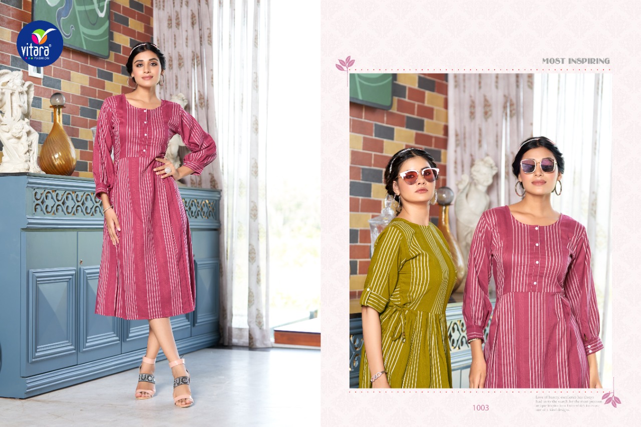 vitara fashion armani kadambri silk innovaive style kurti catalog