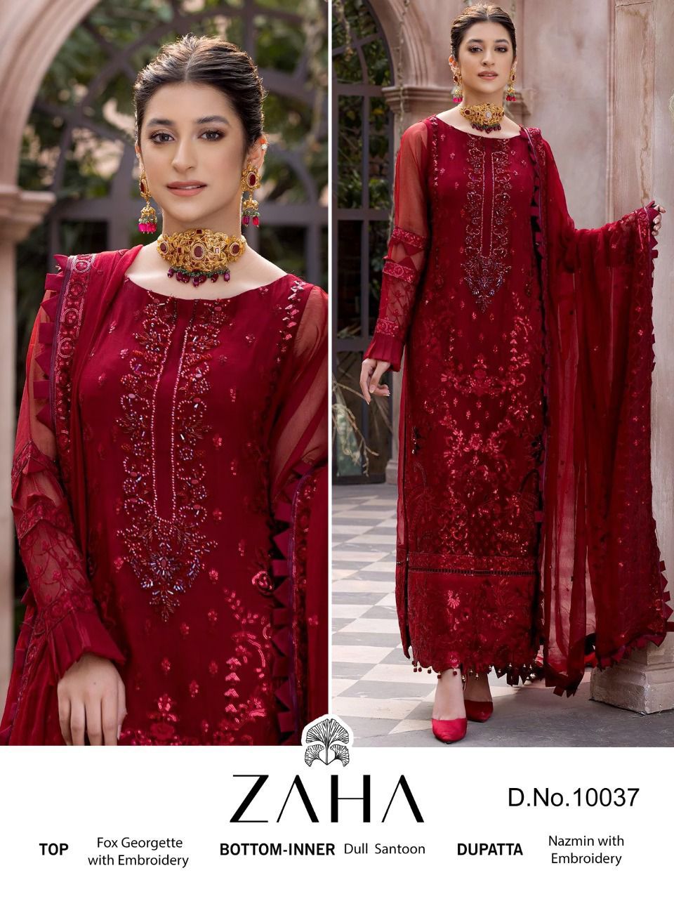 zaha  10037 georgette catchy look salwar suit single