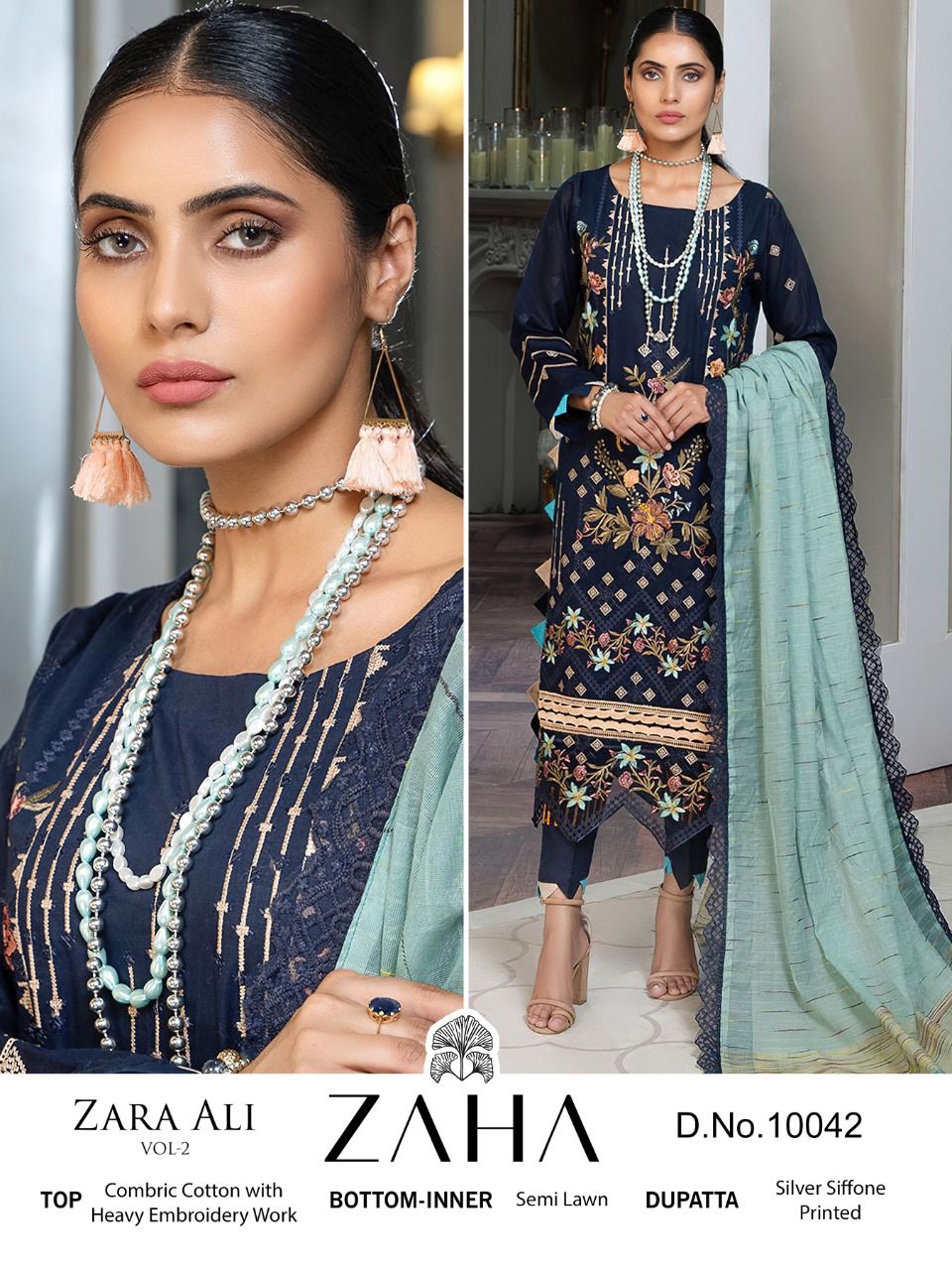 zaha zara ali vol 2 cotton elegant look salwar suit catalog