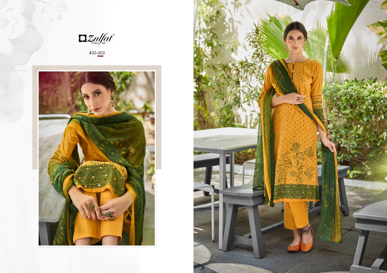 zulfat designer suit aaina cotton authentic fabric salwar suit catalog