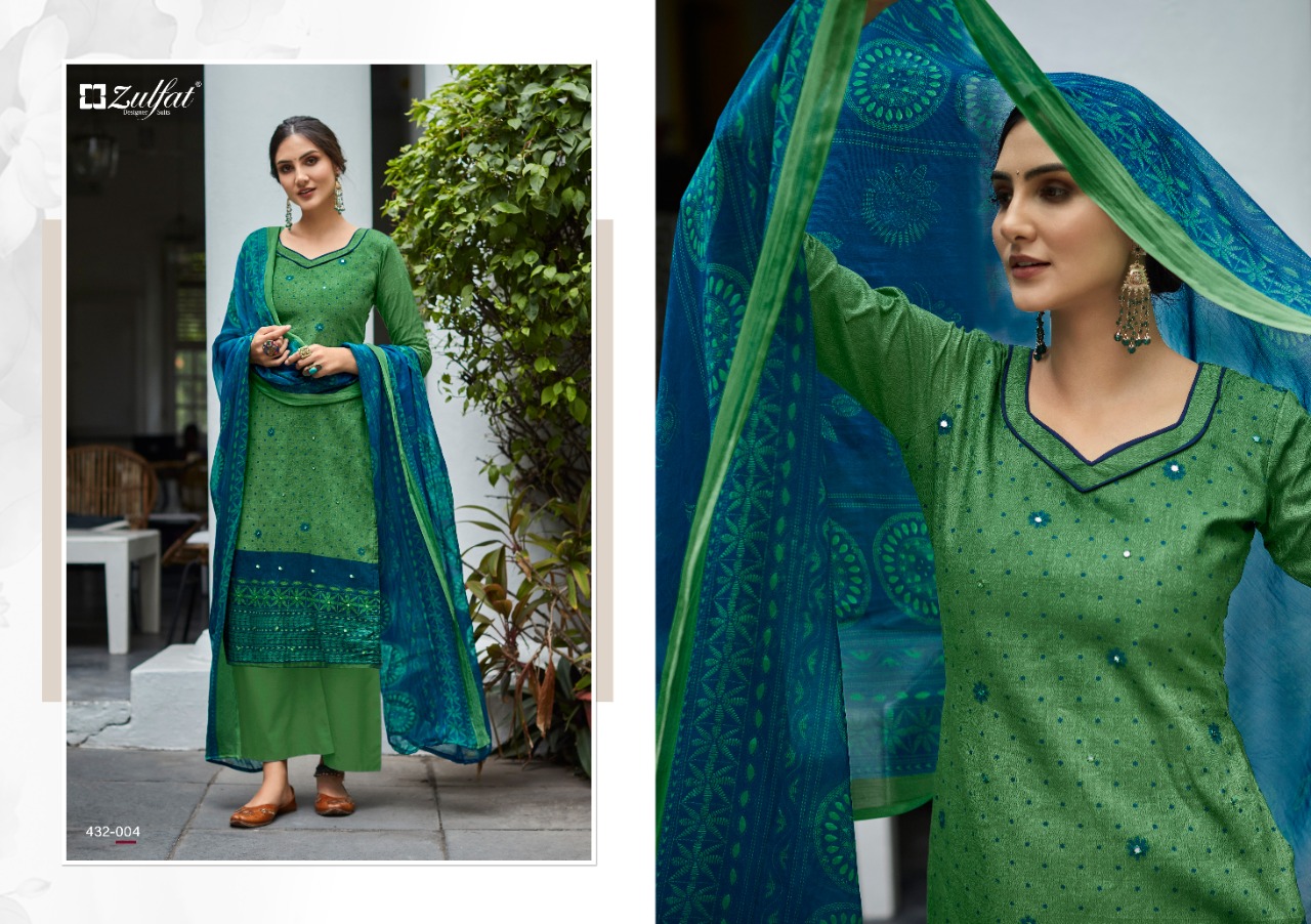 zulfat designer suit aaina cotton authentic fabric salwar suit catalog