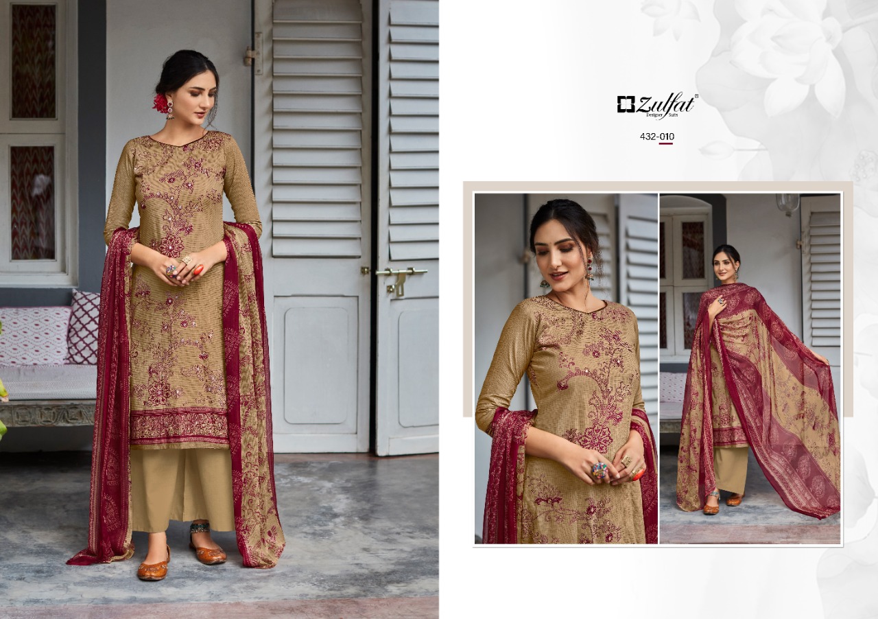 zulfat designer suit aaina cotton authentic fabric salwar suit catalog