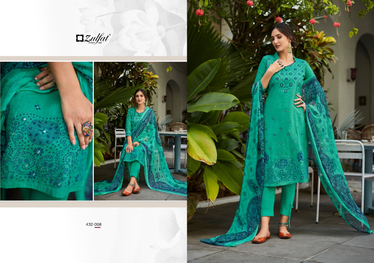 zulfat designer suit aaina cotton authentic fabric salwar suit catalog