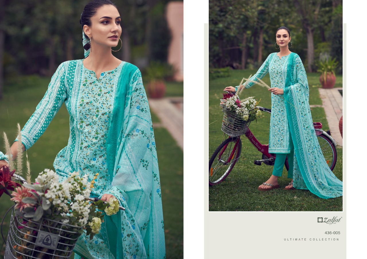 zulfat designer suit inara cotton elegant look salwar suit catalog