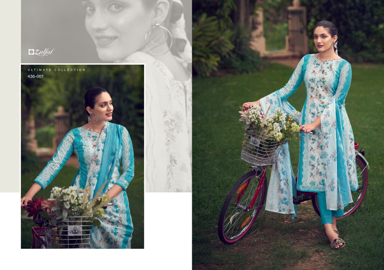 zulfat designer suit inara cotton elegant look salwar suit catalog