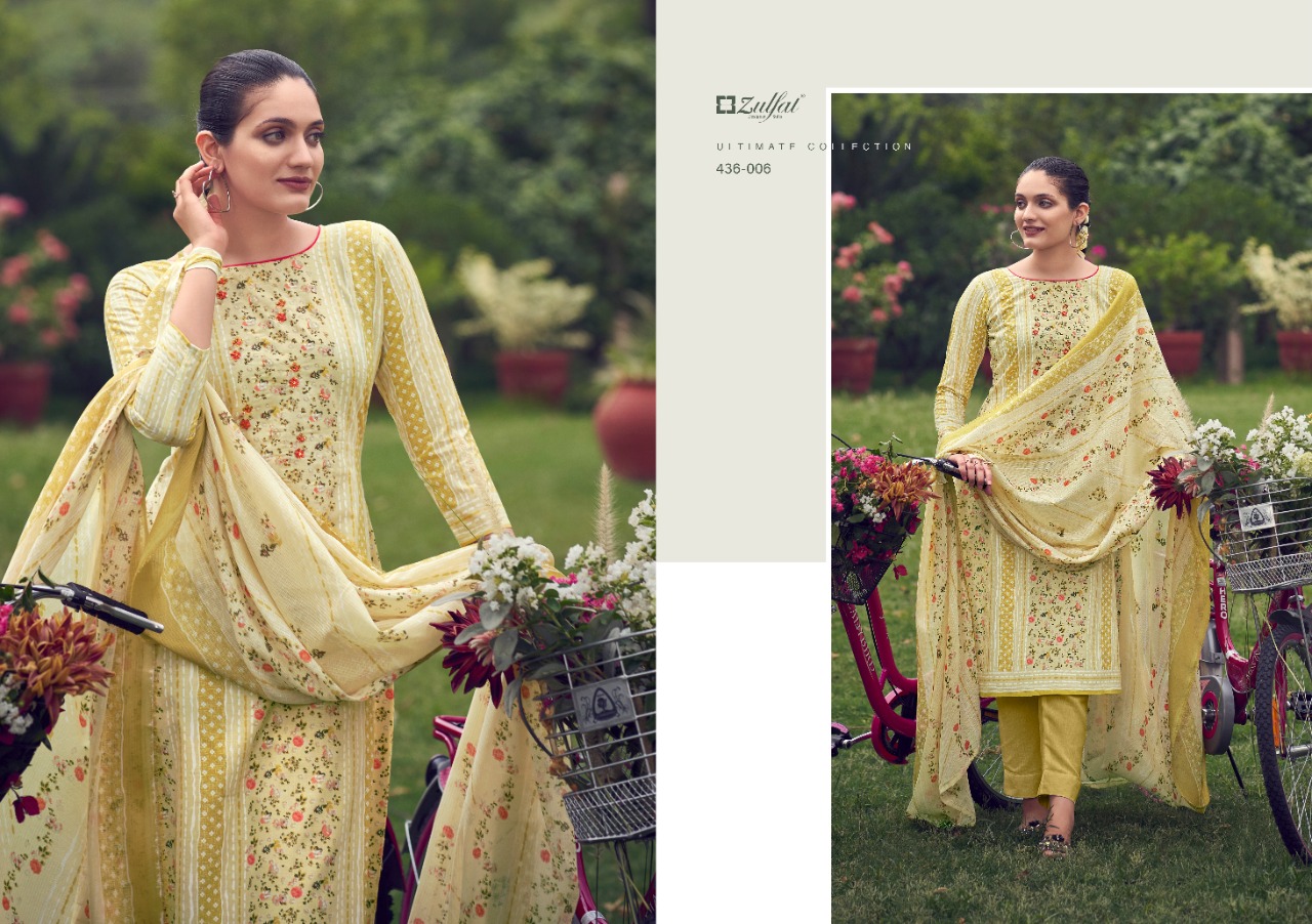 zulfat designer suit inara cotton elegant look salwar suit catalog