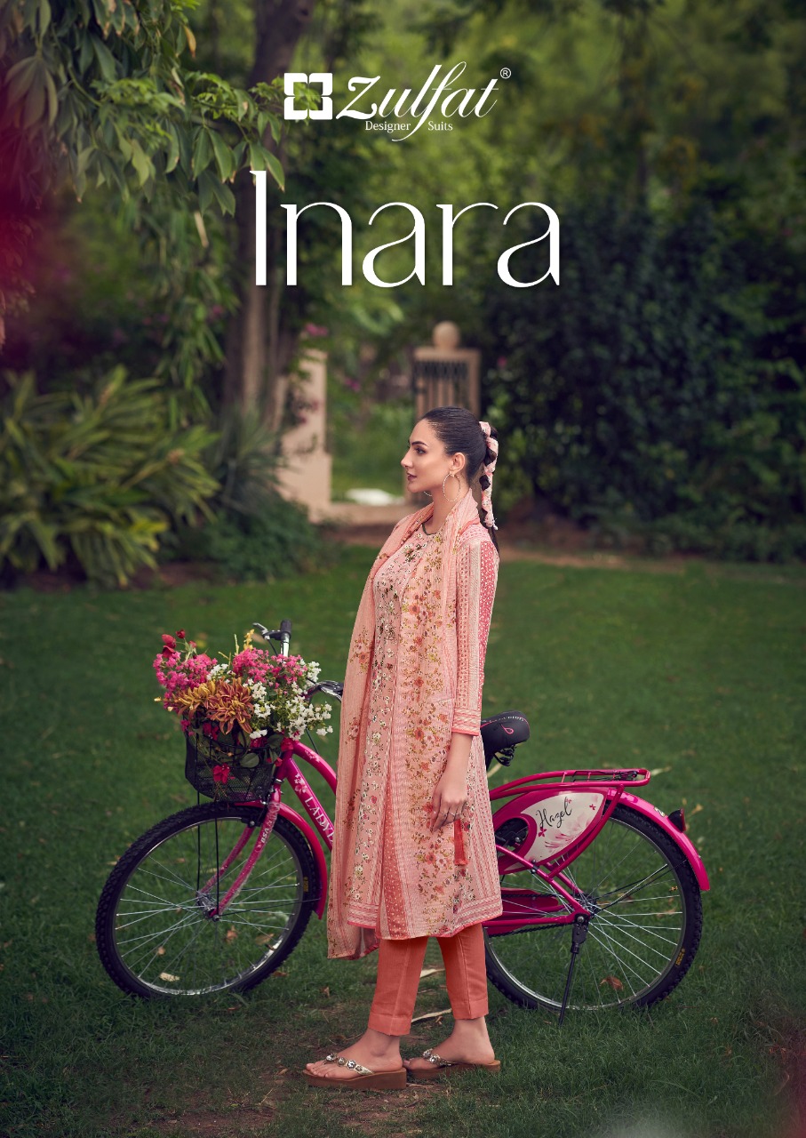 zulfat designer suit inara cotton elegant look salwar suit catalog